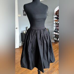 Unique Vintage black midi gathered skirt